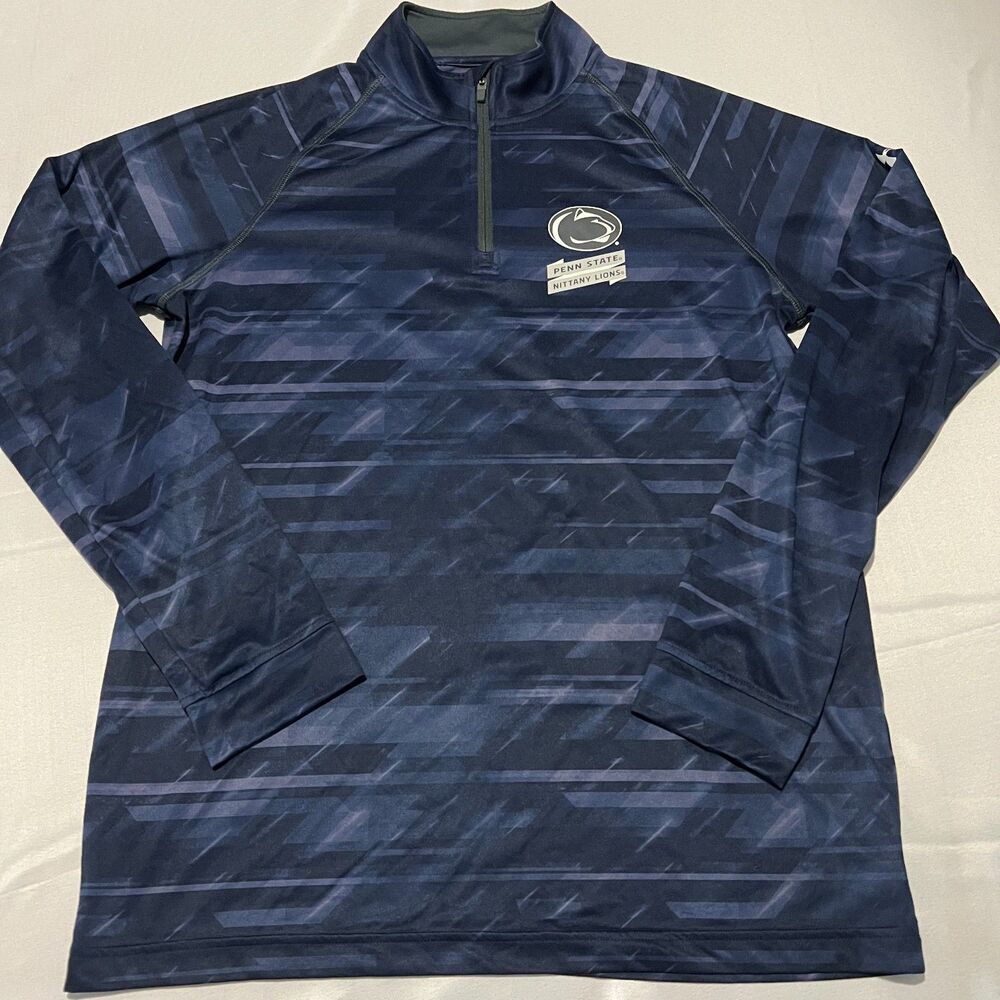 Under Armour Penn State Nittany Lions Loose Fit HeatGear Quarter Zip Shirt MD